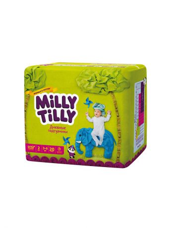 MiLLY TiLLY Milly Tilly Дневные подгузники для детей  Мини 2  (3-6кг) 20шт.