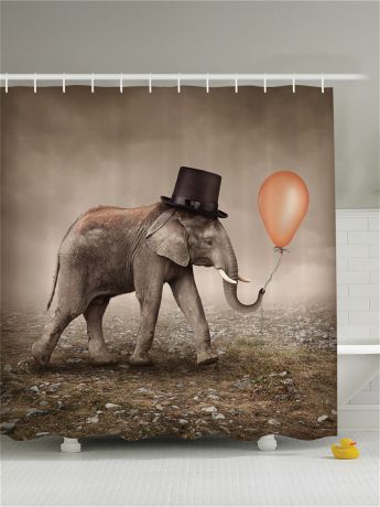 Magic Lady Фотоштора для ванной "Красивые слоники", 180*200 см
