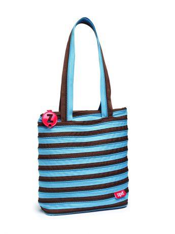 ZIPIT Сумка Premium Tote/Beach Bag, цвет голубой/коричневый