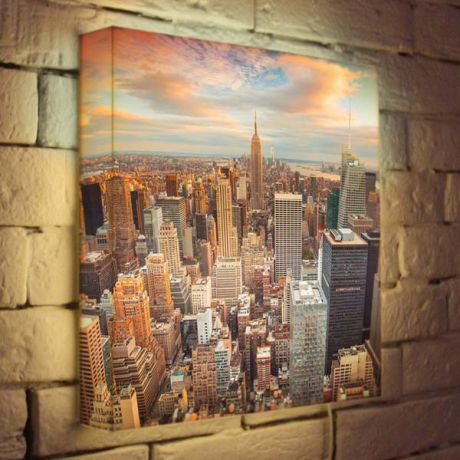 BoxPop "Лайтбокс для гостиной или спальни ""NYC"" BoxPop 35x35-105"