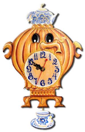 Бризоль Настенные интерьерные часы с маятником детские Бризоль 14-00 Самовар