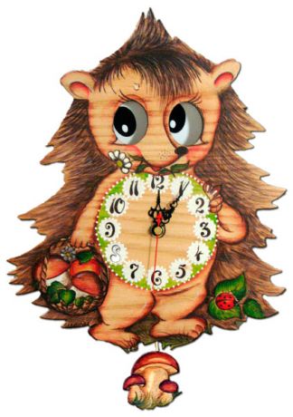 Бризоль Настенные интерьерные часы с маятником детские Бризоль 04-01 Ежик Тимоша