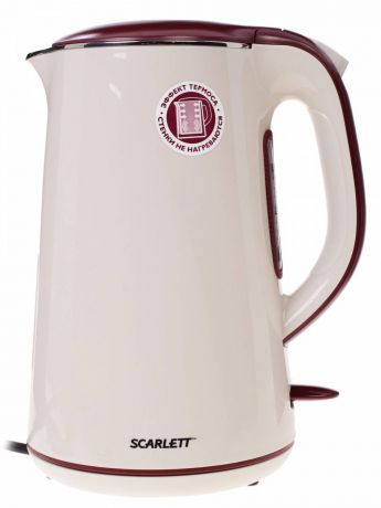 Scarlett Чайник Scarlett SC-EK21S06 1.7л. 2200Вт белый/бордовый (пластик)