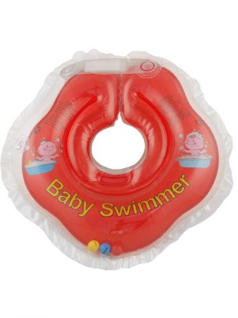 Baby Swimmer Круг красный (полуцвет+внутри погремушка)