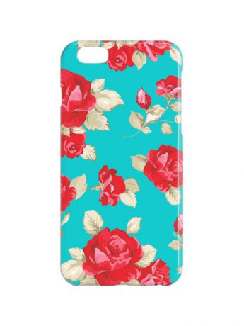 Chocopony Чехол для iPhone 6Plus "Малиновые розы на бирюзовом" Арт. 6Plus-259