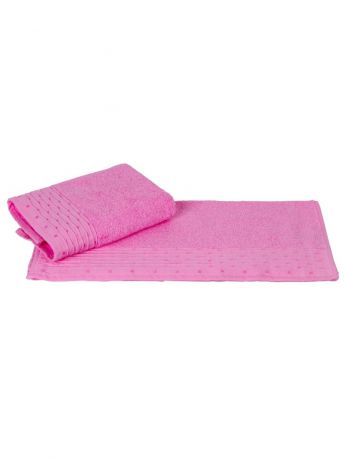 HOBBY HOME COLLECTION Махровое полотенце 50x90 "GOFRE" розовое,100% хлопок