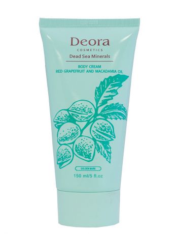 Deora Cosmetics Крем для тела увлажняющий и питательный, красный грейпфрут и масло макадамии, 150 мл.