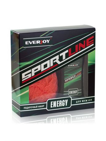 EVERJOY Подарочный набор EVERJOY SPORT LINE Energy, муж (мочалка д/тела + гель д/душа 250ml)