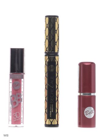 Bell Спайка Bell тушь secretale xtreme, помада lipstick classic, блеск bb 3d lip gloss