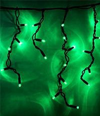 Legoled СВЕТОВАЯ БАХРОМА, 150 зеленых LED ламп, 3,1x0,5м, коннектор, черный каучуковый провод, уличная, LL150-1-2G