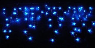 Beauty Led БАХРОМА 240 синих LED-ламп, мерцающие, коннектор 4,9х0,5м, уличная, прозр. провод, PIL240BL-10-2B