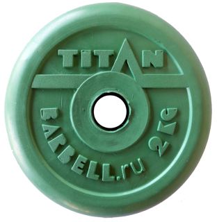 Mb Barbell Обрезиненный диск Barbell Titan 2кг (25мм, зеленый)