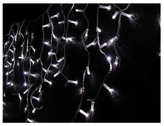 ЭкоРост Световая Бахрома Айсикл, 120 холодных белых LED ламп, 2,0x0,8 м, коннектор, белый каучуковый провод, уличная, 07-09