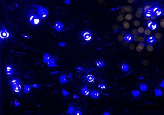 Legoled Твинкл Лайт Blinking (мерцающая 100%) 75 синих LED ламп, 10 м, коннектор, черный провод-каучук, уличная, LL75ABL-1-2B
