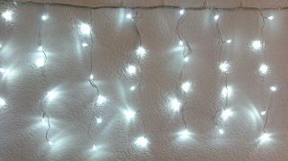 Snowmen Световой Занавес, 180 холодных белых LED ламп, 1,5х1,5м+1,5 м, 220V, белый провод, уличный, ЕК0222