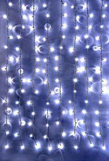 Beauty Led Play Light занавес световой, 600 холодных белых LED ламп, 1x6 м, черный провод, коннектор, уличный, PCL601-11-2W