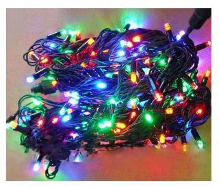 Legoled Твинкл Лайт Bliking (мерцающая) 100 разноцветных LED ламп, 10 м, коннектор, черный провод-каучук, уличная, LL100BL-1-2M