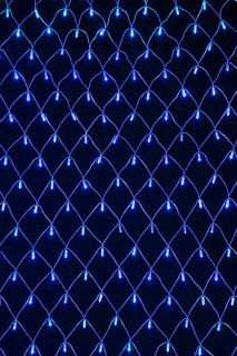 Snowhouse Сетка 320 синих LED огней 1,9х1,6 м+1,5 м, коннектор, черный каучуковый провод, уличная, RB-NTLD320-B-E-P-F