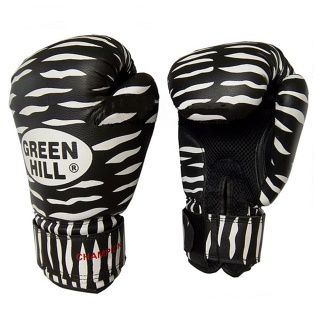 Green Hill Боксерские перчатки Greenhill Zebra BGC-2041 8 оz (черный+белый)