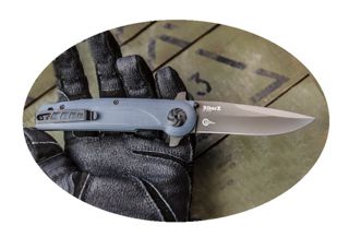 Kizlyar Supreme Складной нож Biker X D2 Gray Titanium