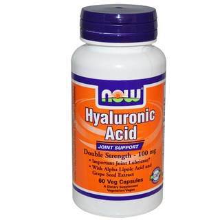NOW Средства для суставов и связок NOW Hyaluronic Acid 100mg (60капс)
