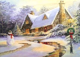Snowhouse Дом у ручья, настенное панно, светодиодная фибро-подсветка (7 фибро), 40х30 см, LM-SL-LT818