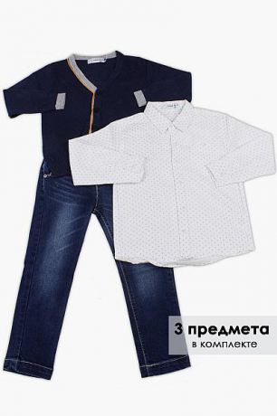 Band Кардиган+джинсы+рубашка комплект для мальчика BAB2359 синий Band