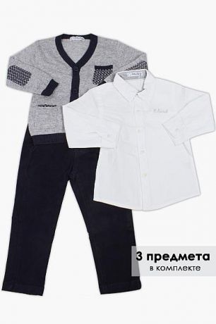 Band Кардиган+брюки+сорочка комплект для мальчика BAB2331 серый Band