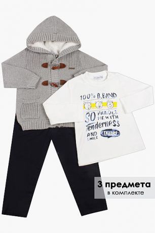 Band Кардиган+брюки+футболка комплект для мальчика BAB2332 серый Band
