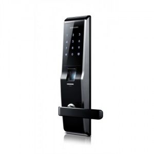Врезной биометрический дверной замок samsung черный shs-h705 fbк/en