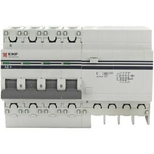 Автоматический выключатель дифференциального тока 4п c 16a 30ma тип ac 4.5ka ад-4 ekf proxima da4-16-30-pro 303885