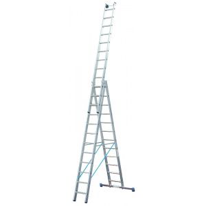 Трехсекционная алюминиевая лестница krause stabilo 123350