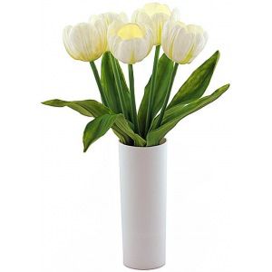 Декоративный светильник белый, тюльпаны 5 старт led