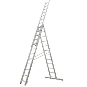 Алюминиевая трехсекционная лестница 3х12 ступеней россия 97785
