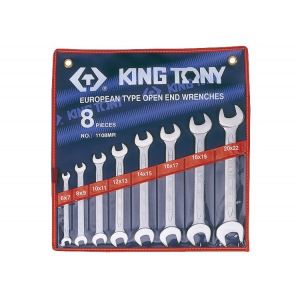 Набор рожковых ключей king tony 6-22 мм 8 предметов 1108mr