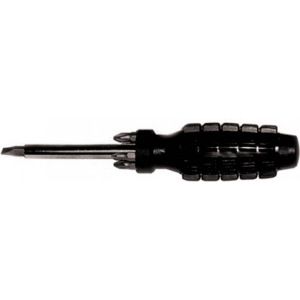 Отвертка с черной усиленной ручкой и 5 насадками crv fit 56245