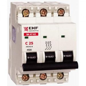 Автоматический модульный выключатель ekf 3п c 10а ва 47-63 proxima mcb4763-3-10c-pro