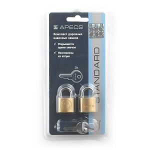 Висячий замок apecs pdb-20-20-blister 2locks+3keys 00017793