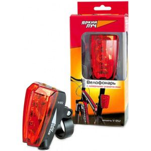 Велосипедный фонарь с лазерной подсветкой, 5led+2 красных лазера, 2xaaa яркий луч v-052 4606400615774
