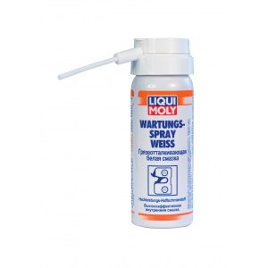 Грязеотталкивающая белая смазка liqui moly wartungs-spray weiss 0,05л 7556