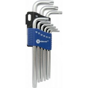 Набор ключей угловых удлиненных tamper torx кобальт 020405-09