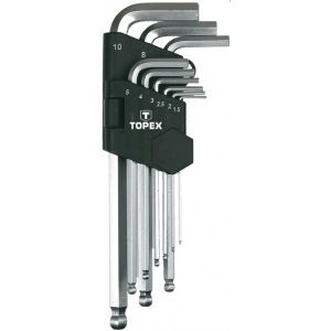 Набор шестигранных ключей topex 1.5-10 мм 35d957
