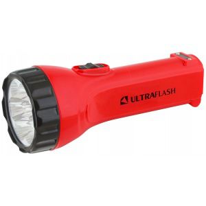 Аккумуляторный фонарь 220в, красный, 7led + 6 smd led, 2 режима, sla, пластик, коробка ultraflash led3855 12103