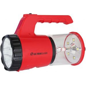 Аккумуляторный фонарь 220в, красный, 9led + 5 smd led, sla, пластик, коробка ultraflash led5162 12100