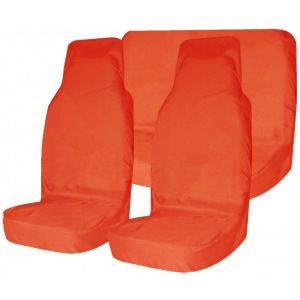 Комплект грязезащитных чехлов на передние и заднее сиденья 3шт, оранжевый tplus t002082