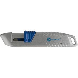 Безопасный технический нож, трапециевидные лезвия 19мм 3шт, металлический корпус кобальт 242-083
