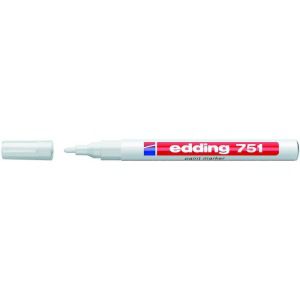 Лаковый маркер, белый, круглый наконечник 1-2мм edding e-751-49
