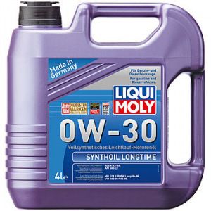 Синтетическое моторное масло liqui moly synthoil longtime 0w-30 cf/sm a3/b4 4л 7511