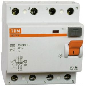 Устройство защитного отключения вд1-63 4р 50а 30ма tdm sq0203-0041