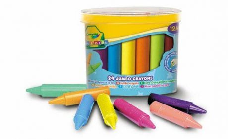 24 восковых мелка для малышей (в бочонке), 
Crayola